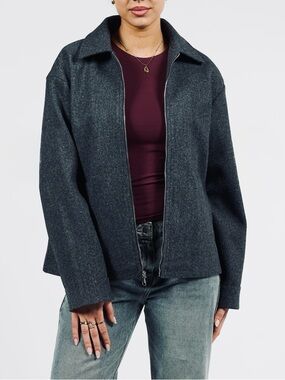Dark Gray Zip-Front Jacket